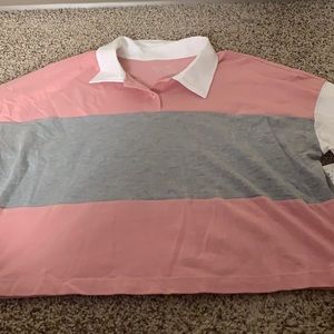 Pink, Gray & White Collared Shirt